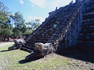 Pyramid of the High Priest at Chichen Itza - chichen itza mayan ruins,chichen itza mayan temple,mayan temple pictures,mayan ruins photos